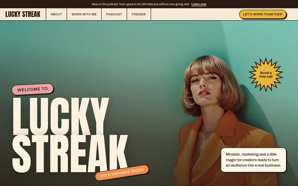 The Creator template’s home page