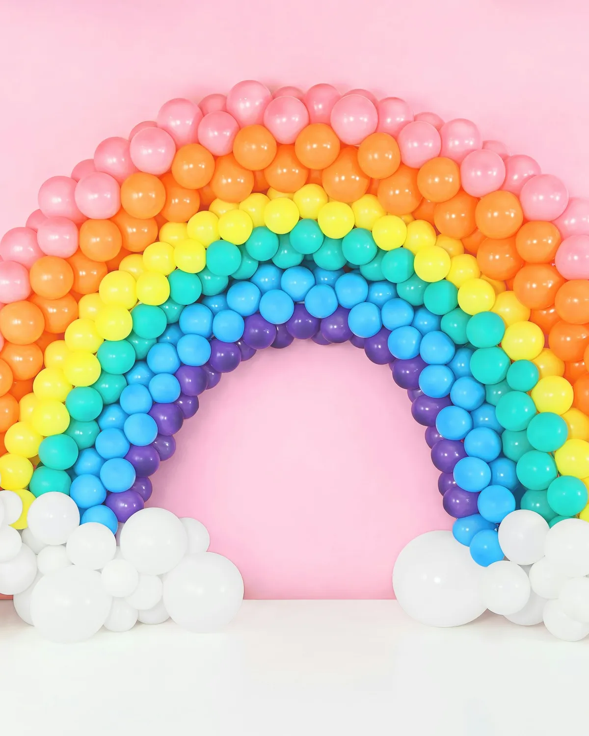 A rainbow arch for a preschool party