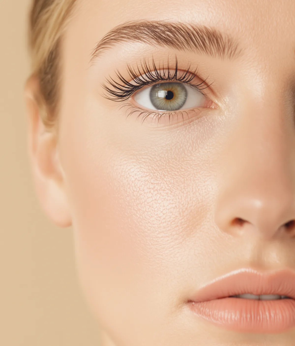 After: Hybrid full set, 10 – 12 mm, open-eye map