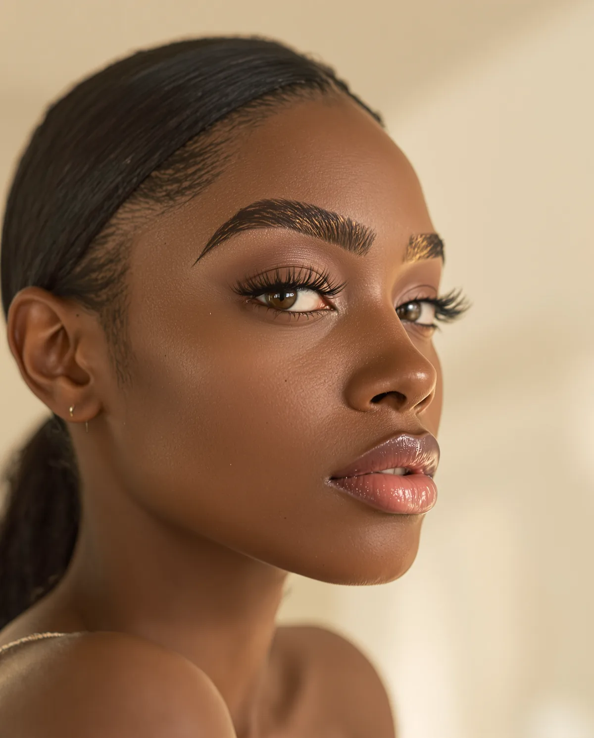 Brow lamination, With a soft brown tint