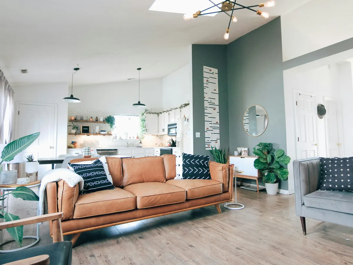 Accent wall patched and painted