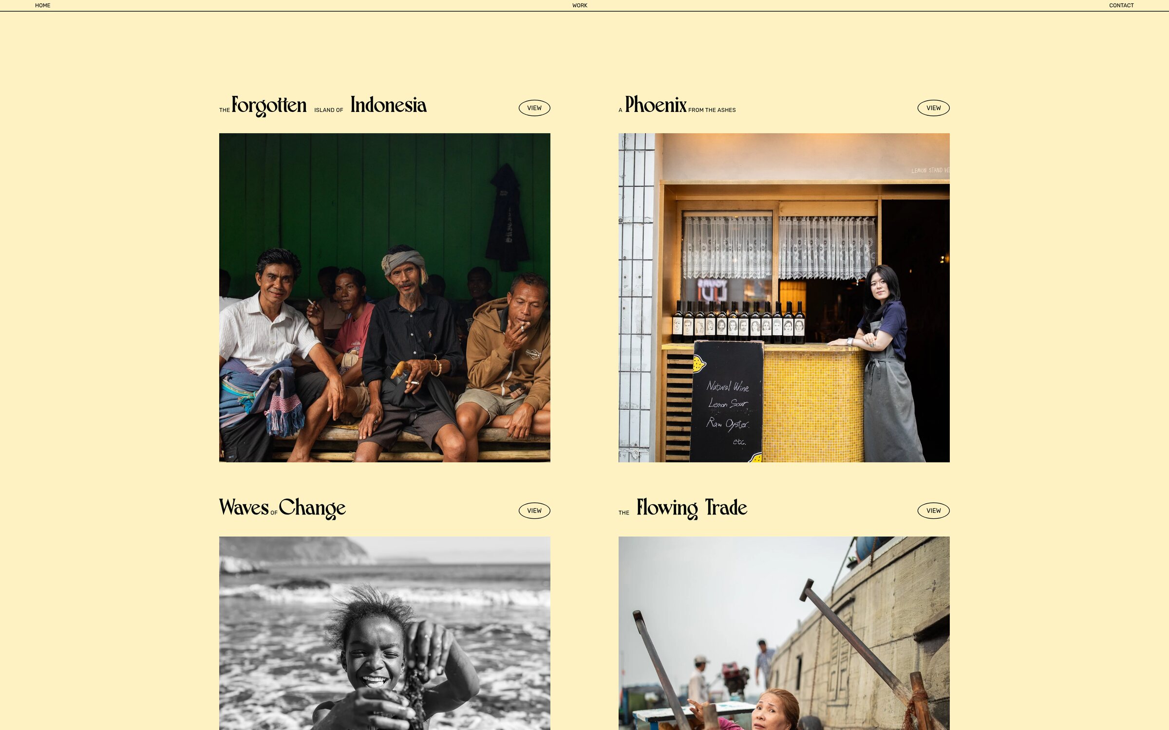 Daphne van der Oord Work: six photo stories, each linking to its own page.