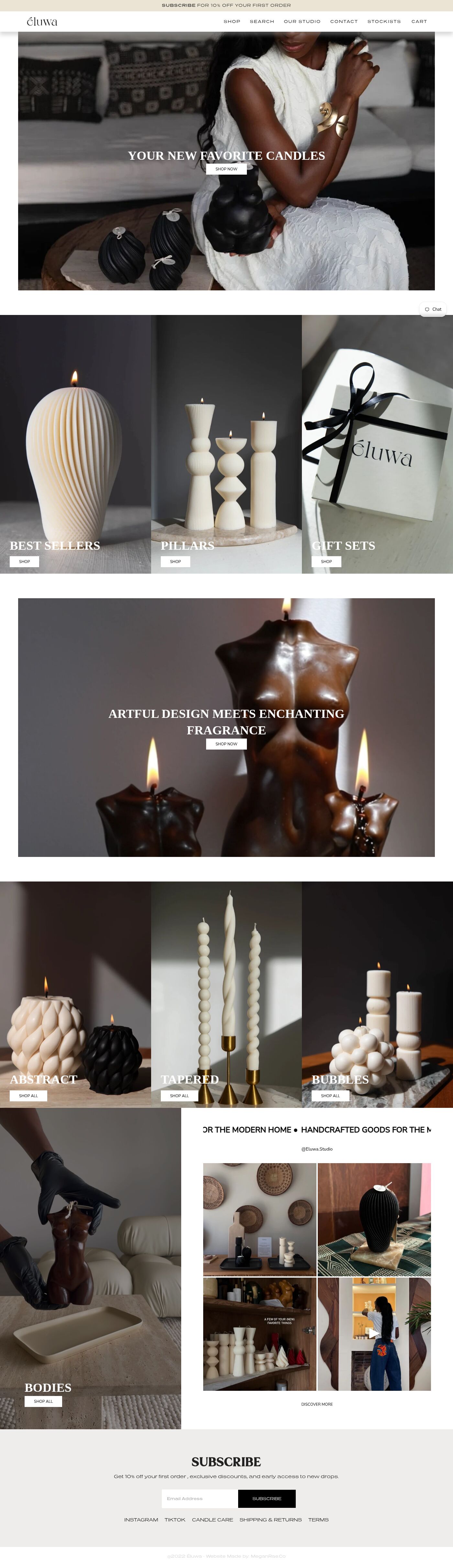 Eluwa homepage, full length