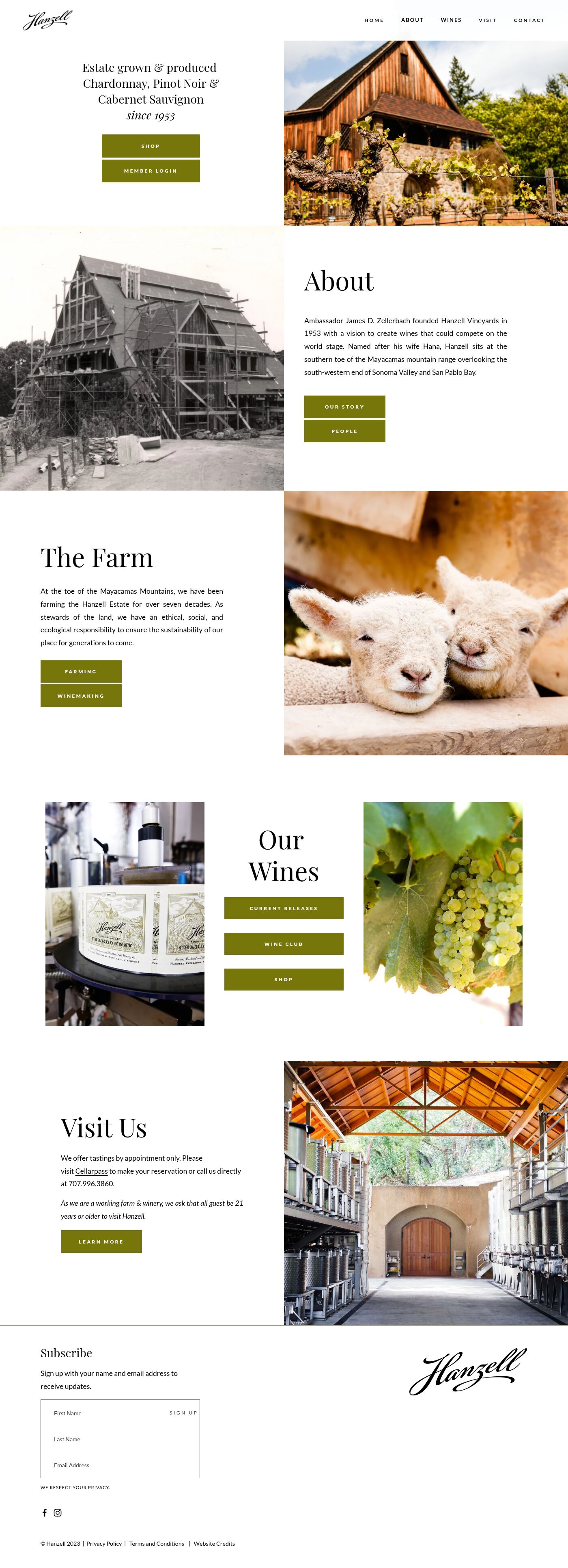 Hanzell homepage, full length