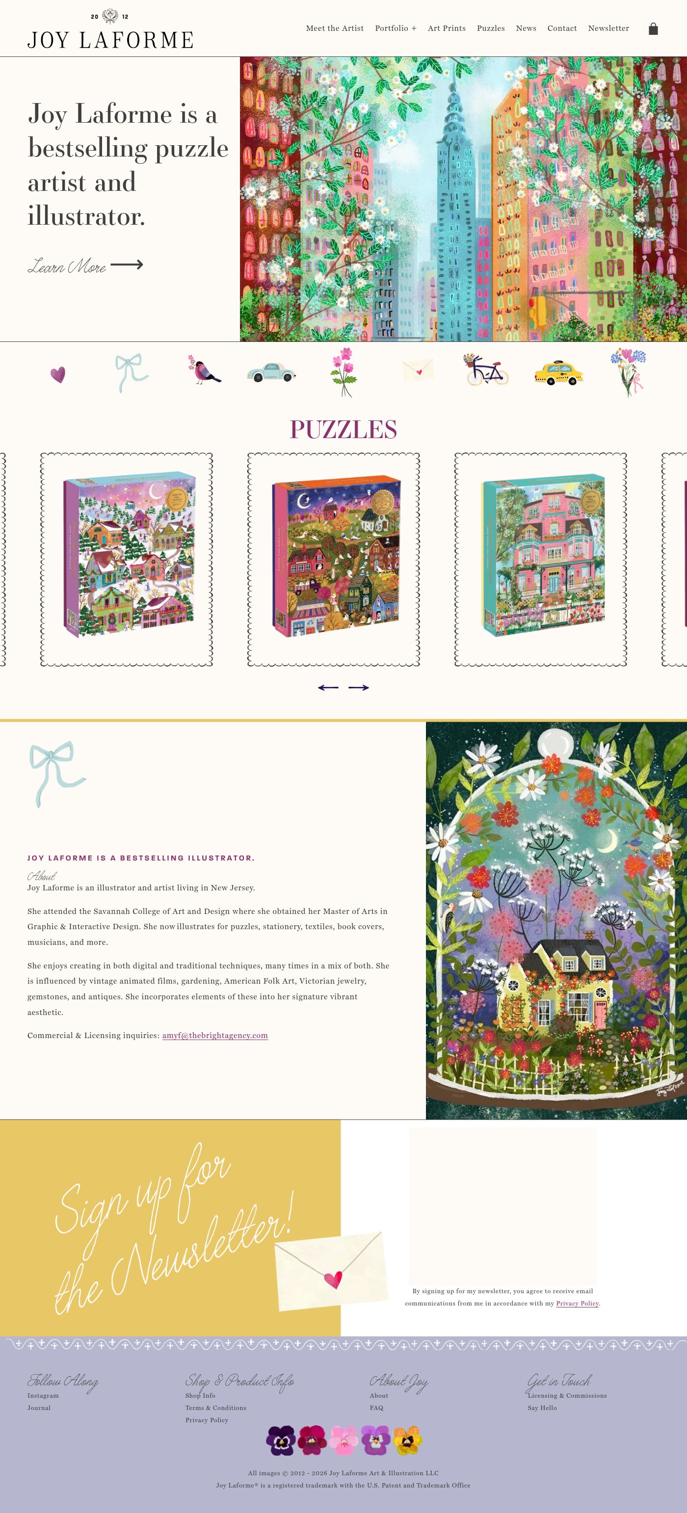 Joy LaForme homepage, full length