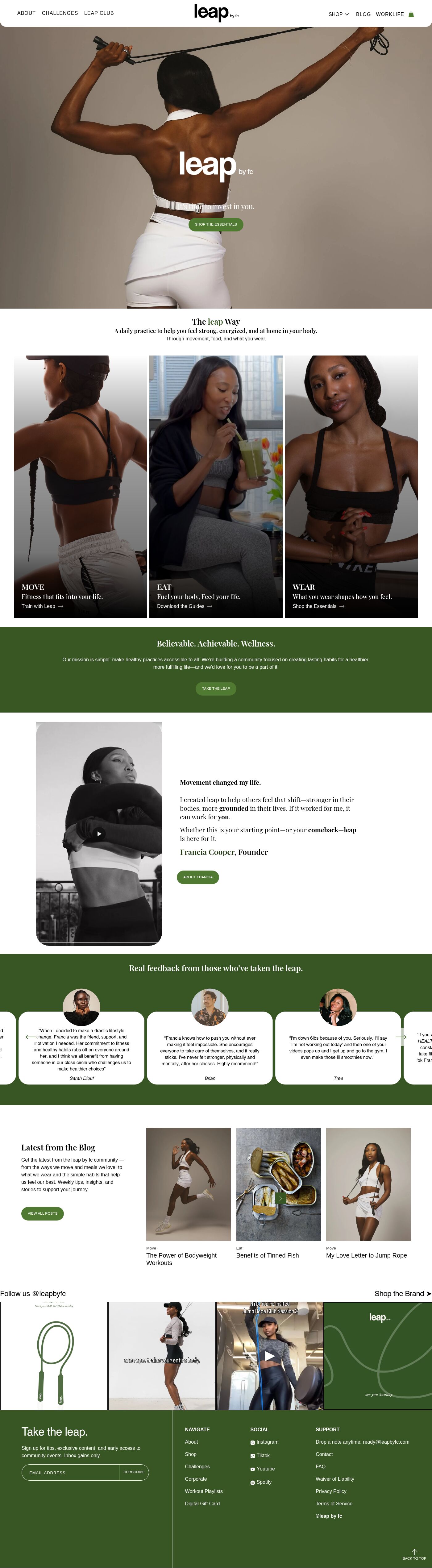 Leap by FC homepage, full length