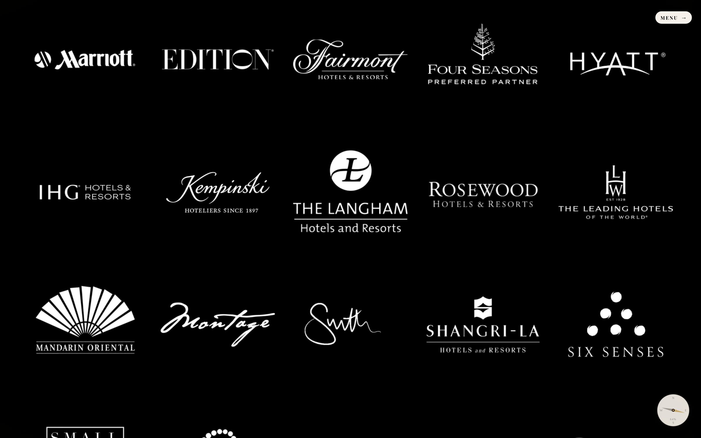 Lux Loves Travel Preferred Hotel Partners, the full hotel logo gallery on one page.