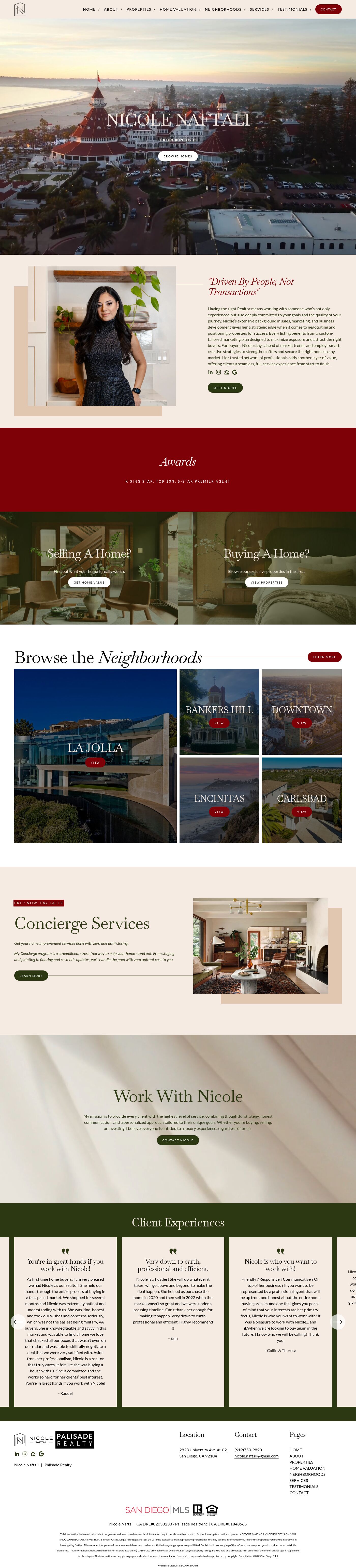 Nicole Naftali Real Estate homepage, full length