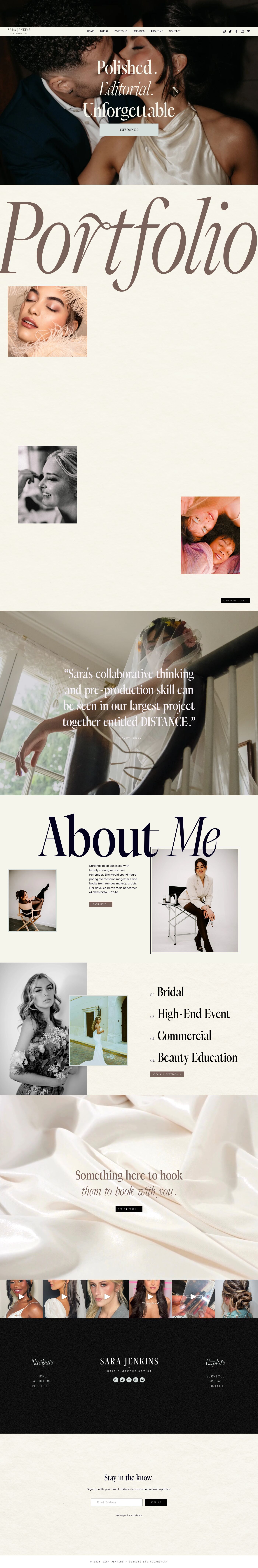 Sara Jenkins homepage, full length