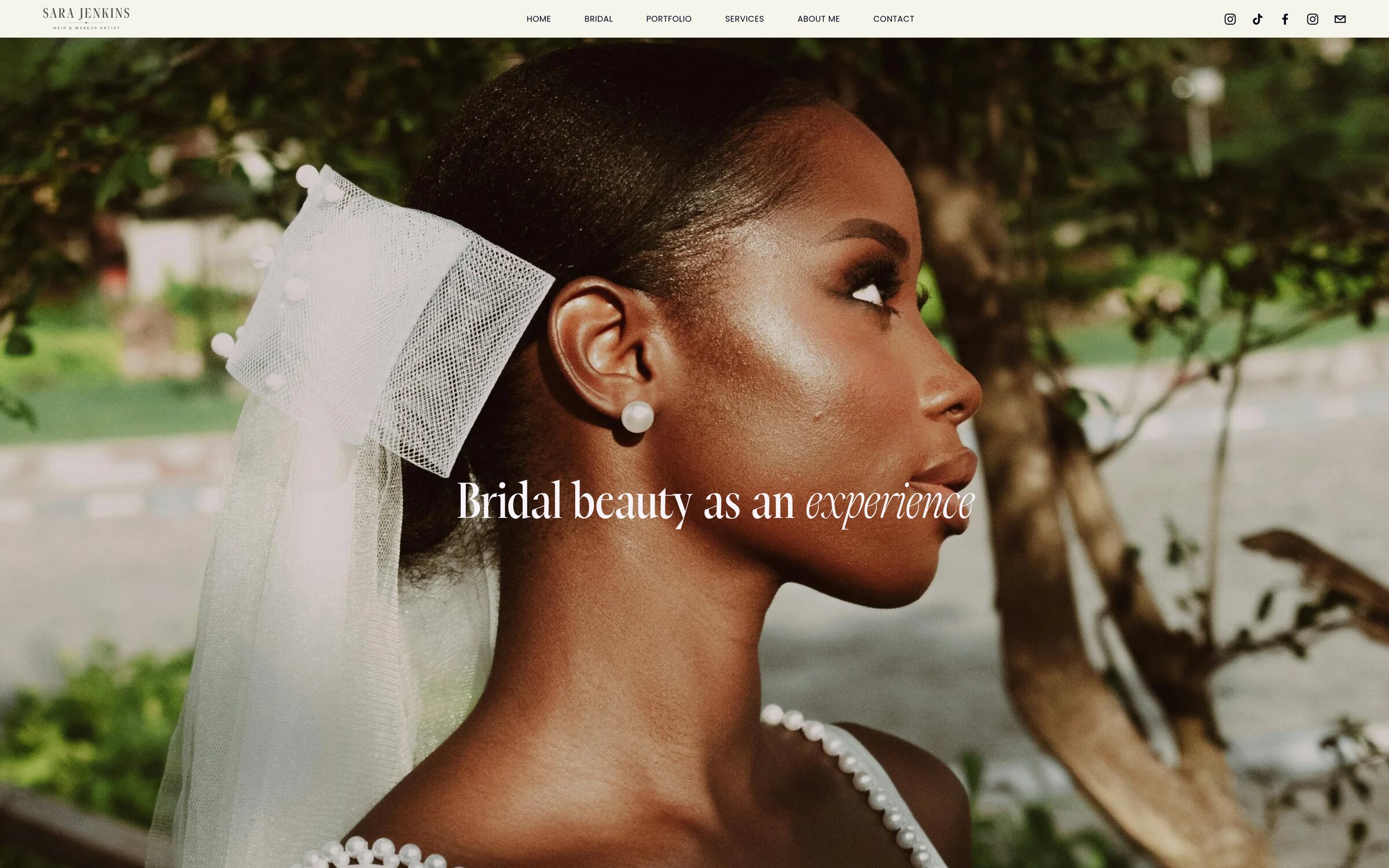 Sara Jenkins The bridal page, with packages, pricing and the eight-step process