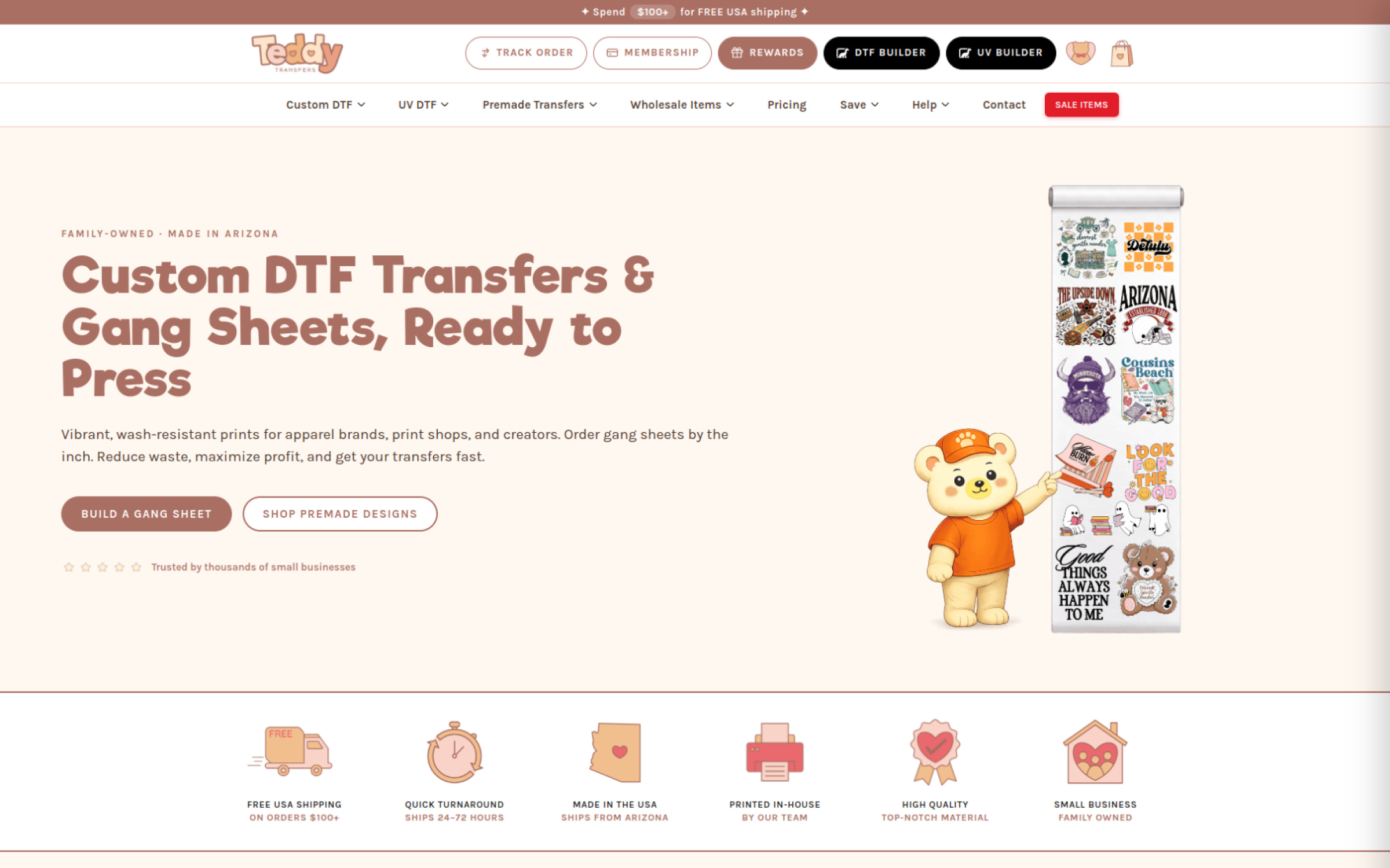 Teddy Transfers homepage