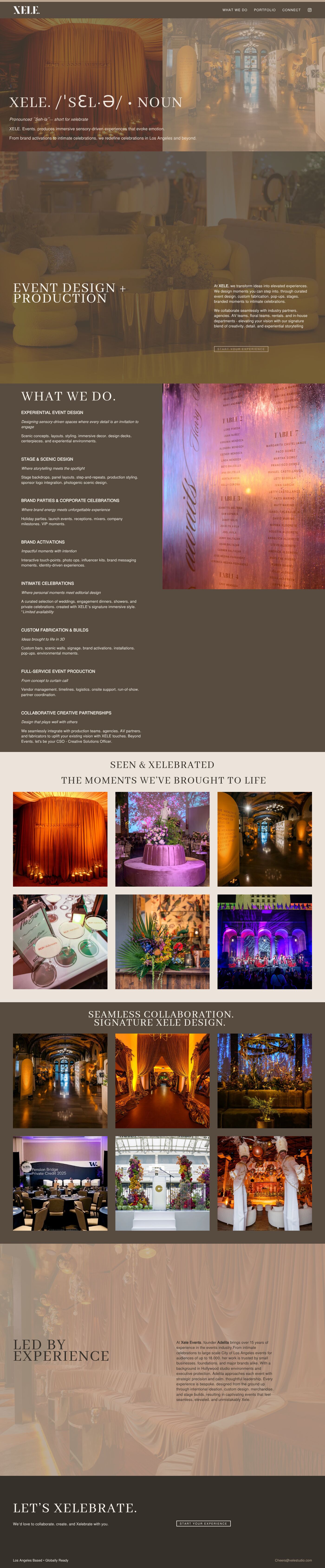 Xele homepage, full length